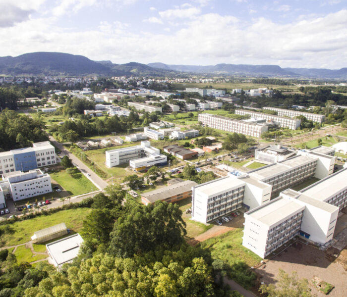 Aerial view of the headquarters buildings of the Federal University of Santa Maria